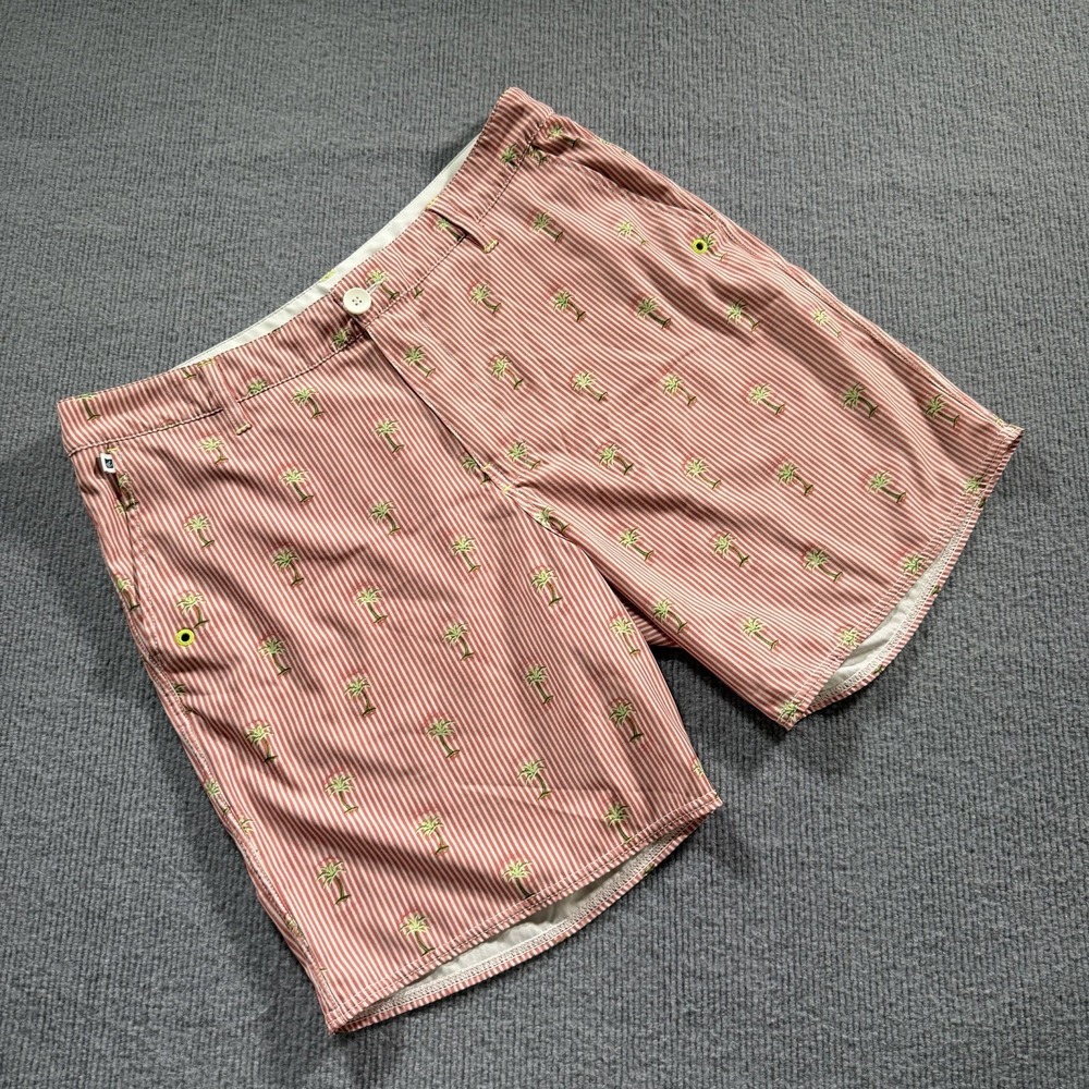 Sperry Topsider Mens Striped Palms Stretch‎ Casual Shorts Red Size 34